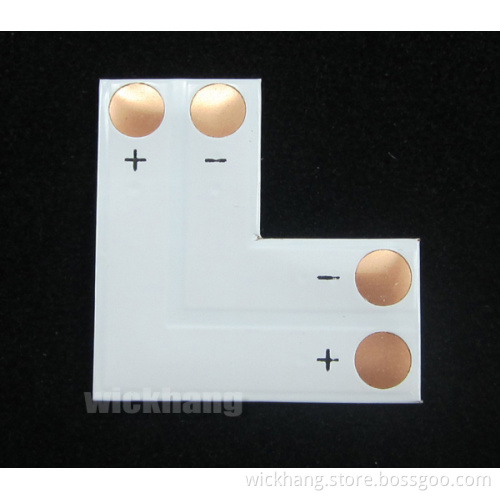 8mm 2pin L Type Easy Connector PCB Adapter for 3528 LED Strip Light